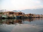 Dal Lake, Srinagar.  Houseboats.  They're beautiful inside. Taken with a Canon PowerShot A630. November 2006