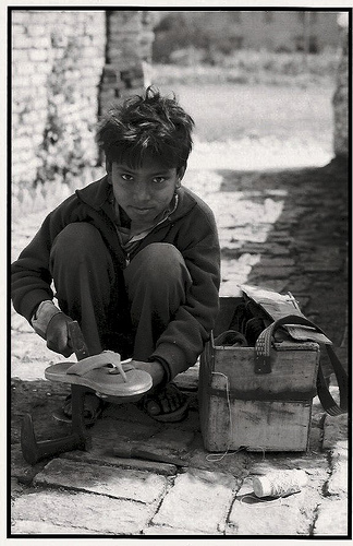 Child Cobbler, Imadol, Nepal