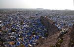 View of the Blue City from Mehrangarh Fort ramparts, Jodhpur, Rajasthan. Taken with Canon 30D digital SLR. March 2008